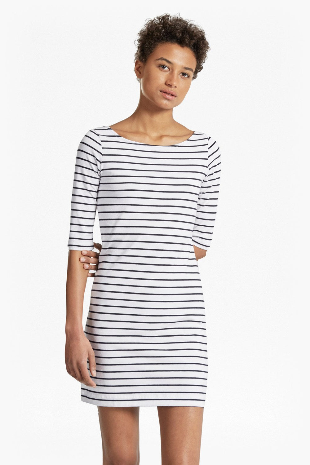 Tim Tim Stripe Jersey Dress White ...